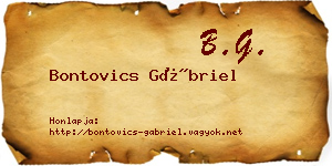 Bontovics Gábriel névjegykártya
